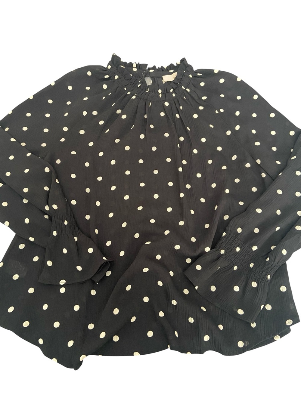 LOFT POLKA DOT BLOUSE SIZE LARGE PETITE